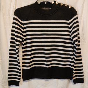 Ivanka Trump Women’s Black White Long Sleeve Sweater Size Medium